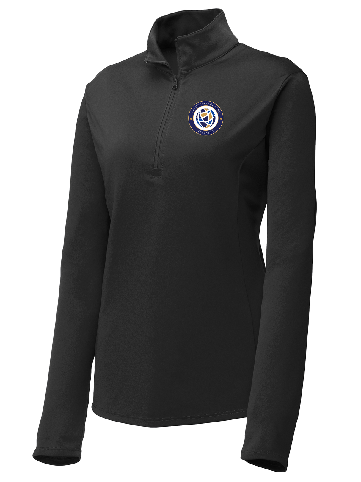 Crisis Management Training (CMT) Women's Lightweight Dri Fit 1/4 Zip  Black government employee uniform shirt