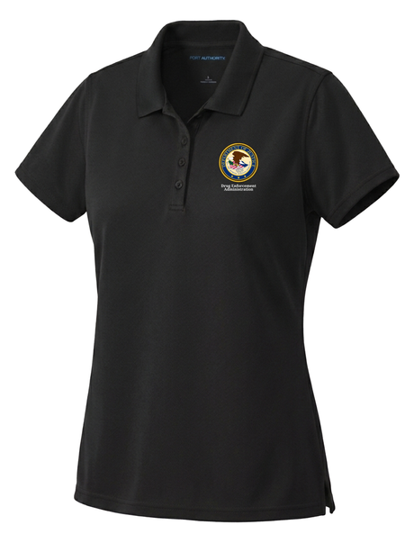 Drug Enforcement Administration (DEA) Women's Dri Fit Polo  Black government employee uniform shirt