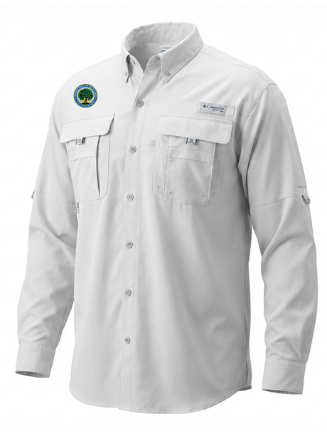 DepartMent of Education Men's Columbia Bahama™ II Button Up Long-Sleeve  White government employee uniform shirt