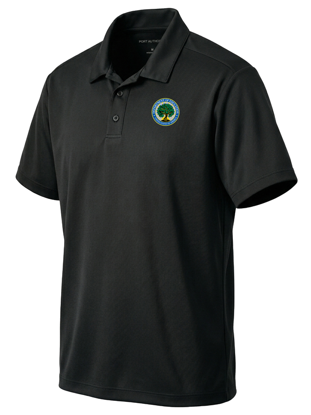 Department of Education Men's Dri Fit Polo  Black government employee uniform shirt