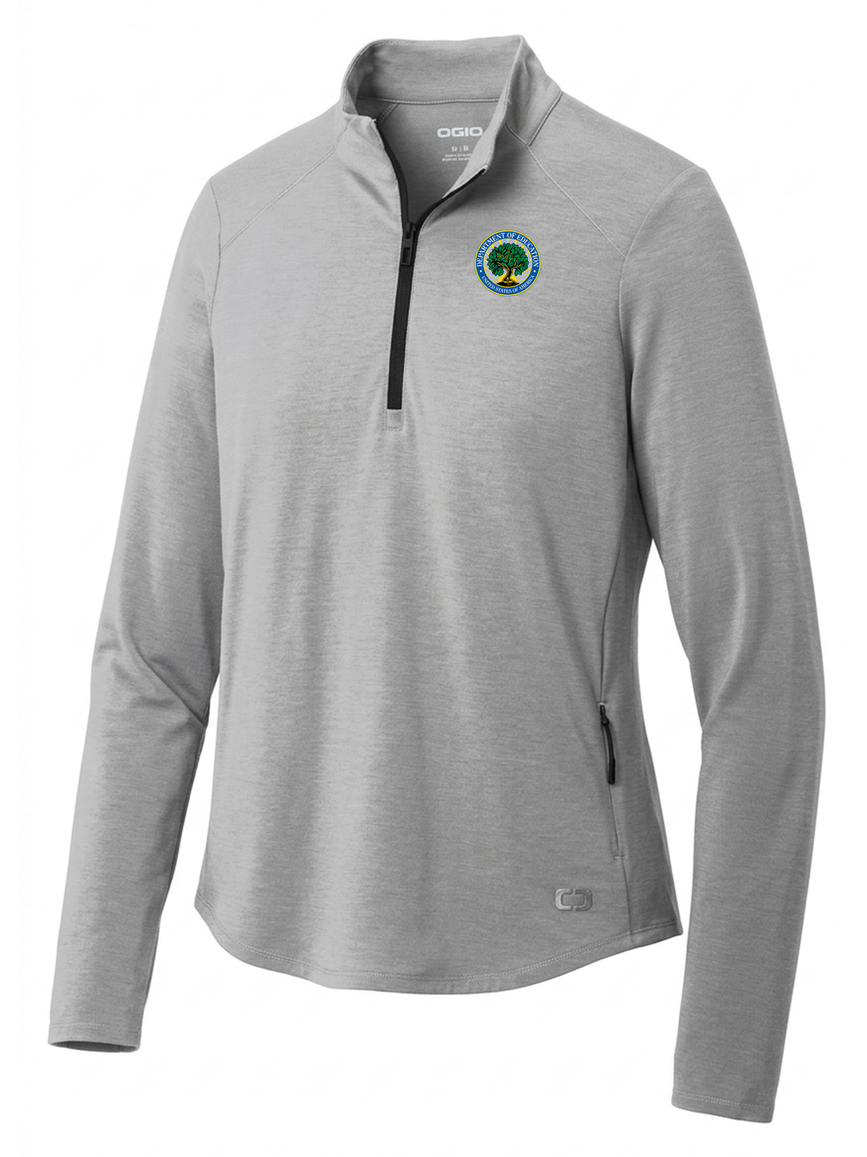Department of Education Women's Motion 1/4 Zip  Light Gray government employee uniform shirt