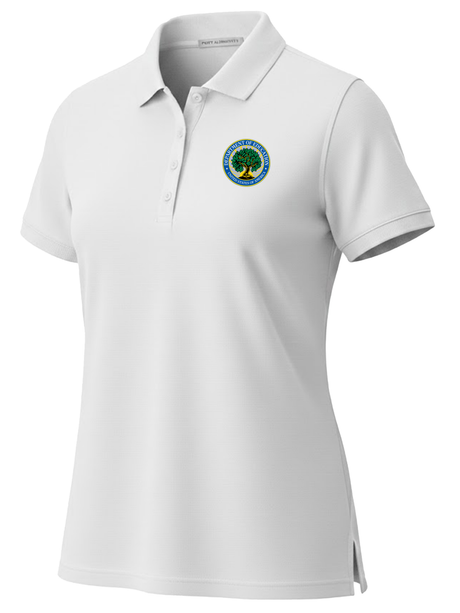 Department of Education Women's Polo  White government employee uniform shirt