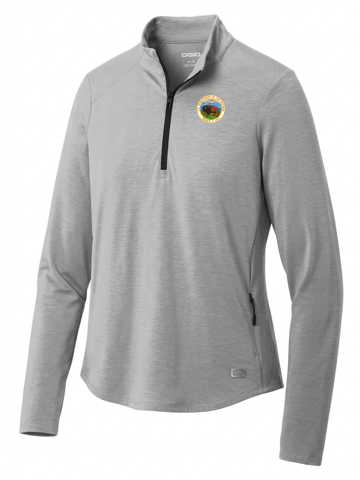 Department of Interior Women's Motion 1/4 Zip  Light Gray government employee uniform shirt