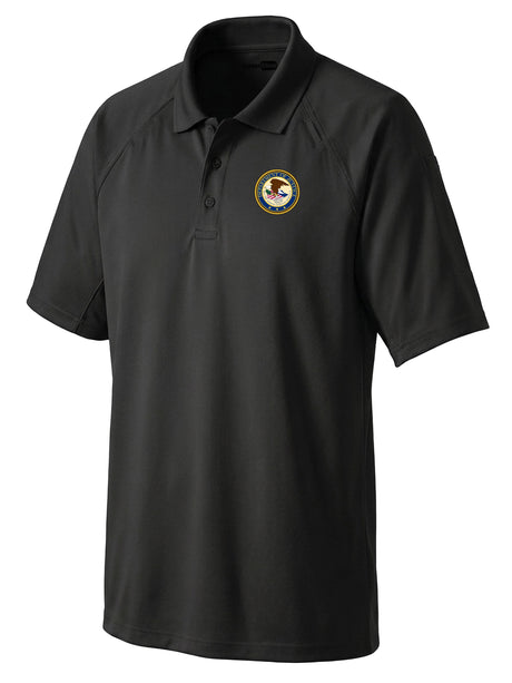 Department of Justice Men's Tactical Polo  Black government employee uniform shirt