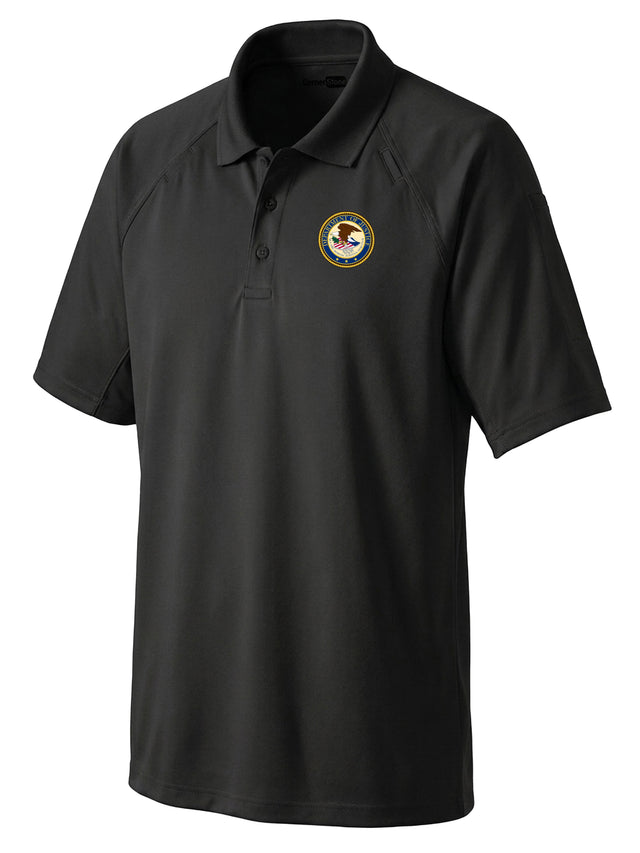 Department of Justice Men's Tactical Polo  Black government employee uniform shirt