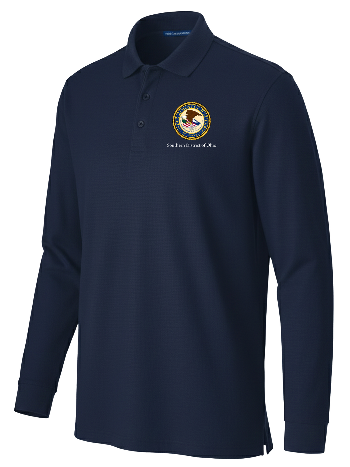 DOJ SDO Men's Long Sleeve Polo