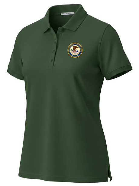 Department of Justice Women's Polo  Dark Green government employee uniform shirt