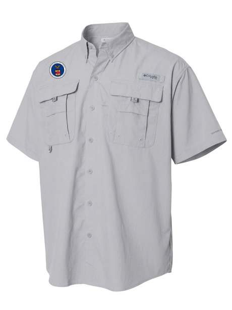 DepartMent of Labor Men's Columbia Bahama™ II Button Up Short Sleeve  Cool Grey government employee uniform shirt