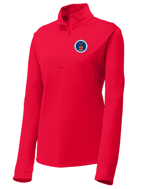 Department of Labor Women's Lightweight Dri Fit 1/4 Zip  Red government employee uniform shirt
