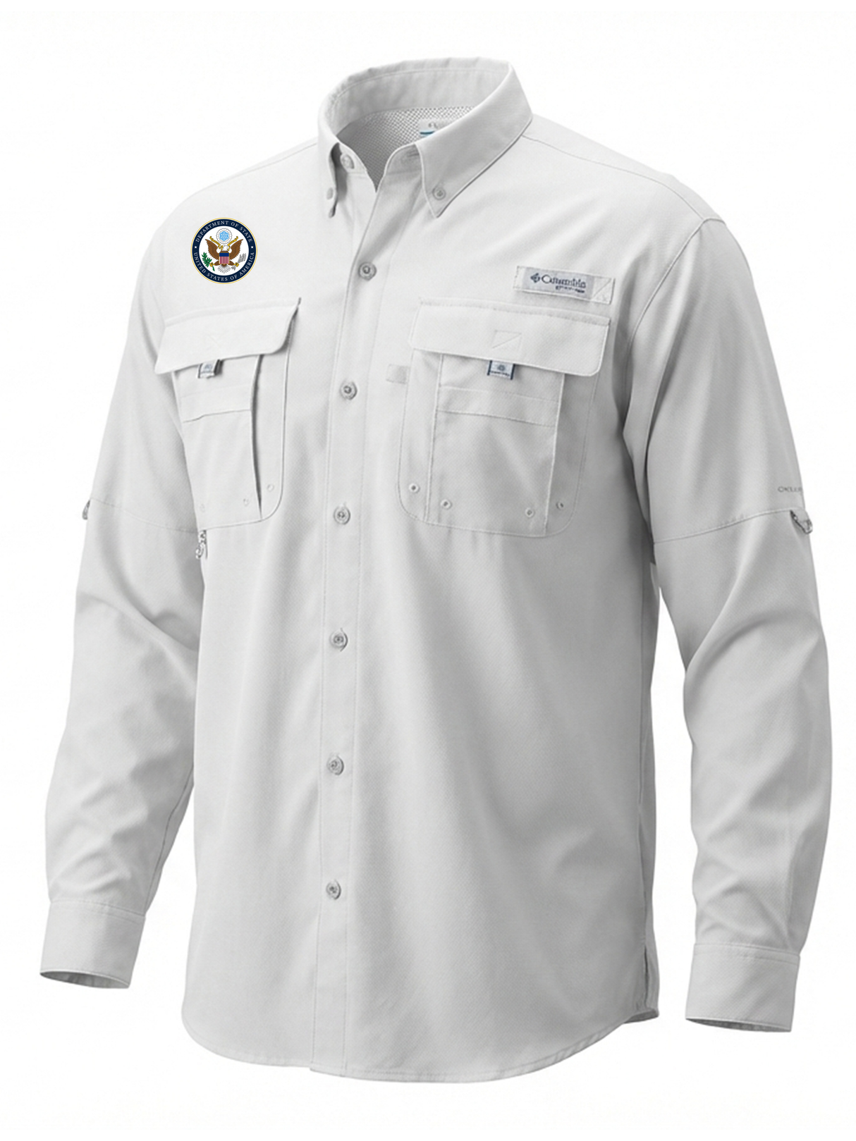 U.S. Department of State Men's Columbia Bahama™ II Button Up Long-Sleeve  White government employee uniform shirt
