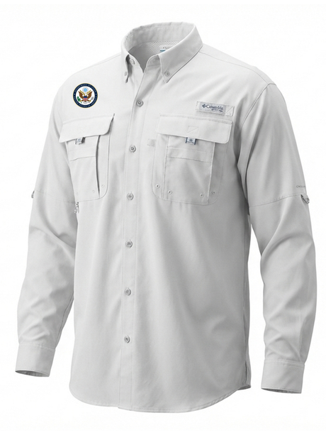 U.S. Department of State Men's Columbia Bahama™ II Button Up Long-Sleeve  White government employee uniform shirt