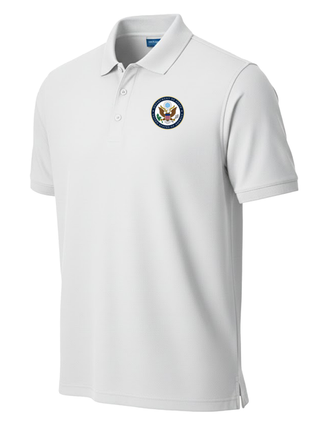 U.S. Department of State Men's Polo  White government employee uniform shirt