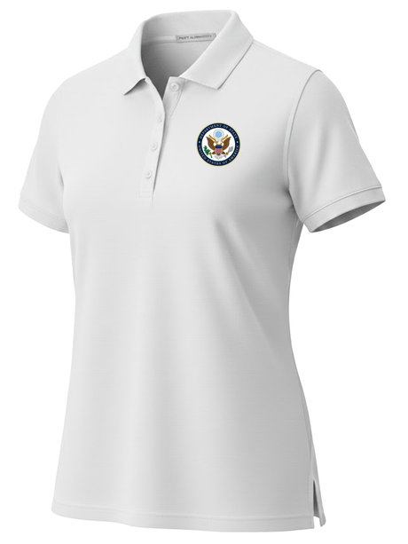 U.S. Department of State Women's Polo  White government employee uniform shirt