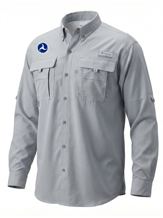 U.S. Department of Transportation Men's Columbia Bahama™ II Button Up Long-Sleeve  Cool Grey government employee uniform shirt