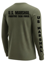 Drab Green US Marshals Service USMS Men's Shirt - Long Sleeve (Black)