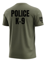 Drab Green Police K-9 Men's Shirt - Short Sleeve (Black) - Back Police Sheriff Uniform