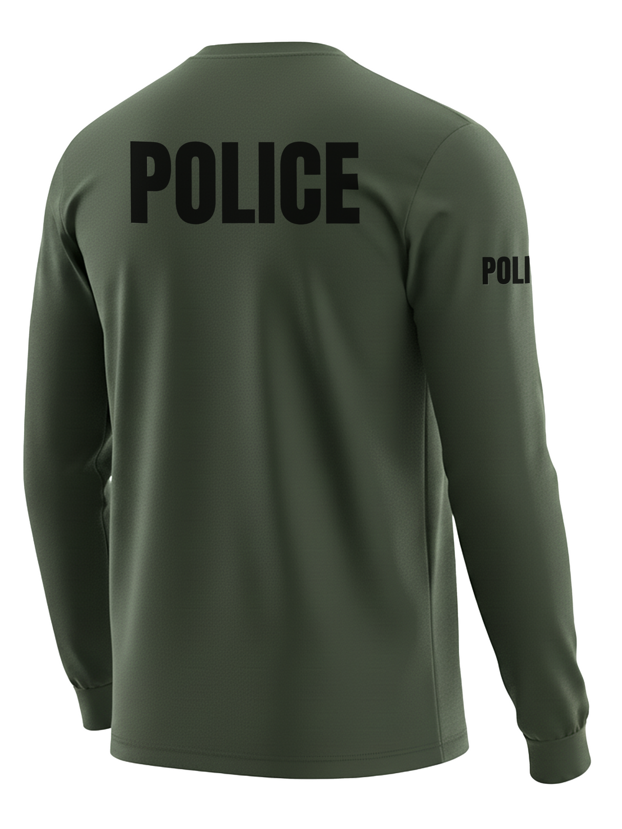 Drab Green Police Men's Shirt - Long Sleeve (Black)