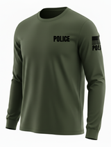 Drab Green Police Men's Shirt - Long Sleeve (Black)1