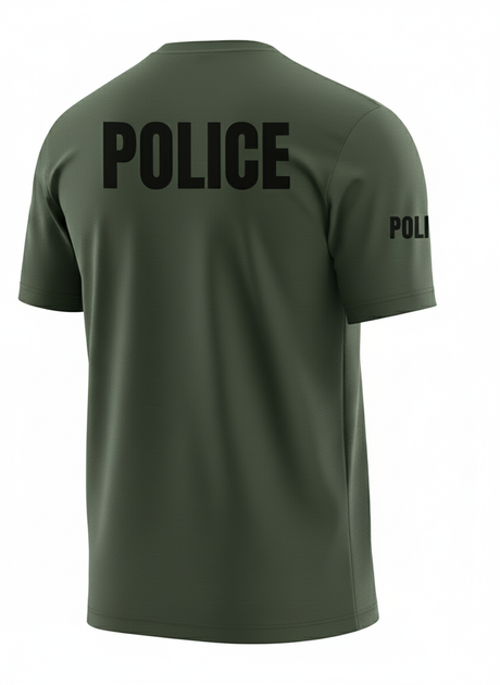 Drab Green Police Men's Shirt - Short Sleeve (Black)