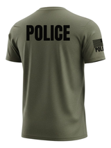 Drab Green Police Men's Shirt - Short Sleeve (Black)