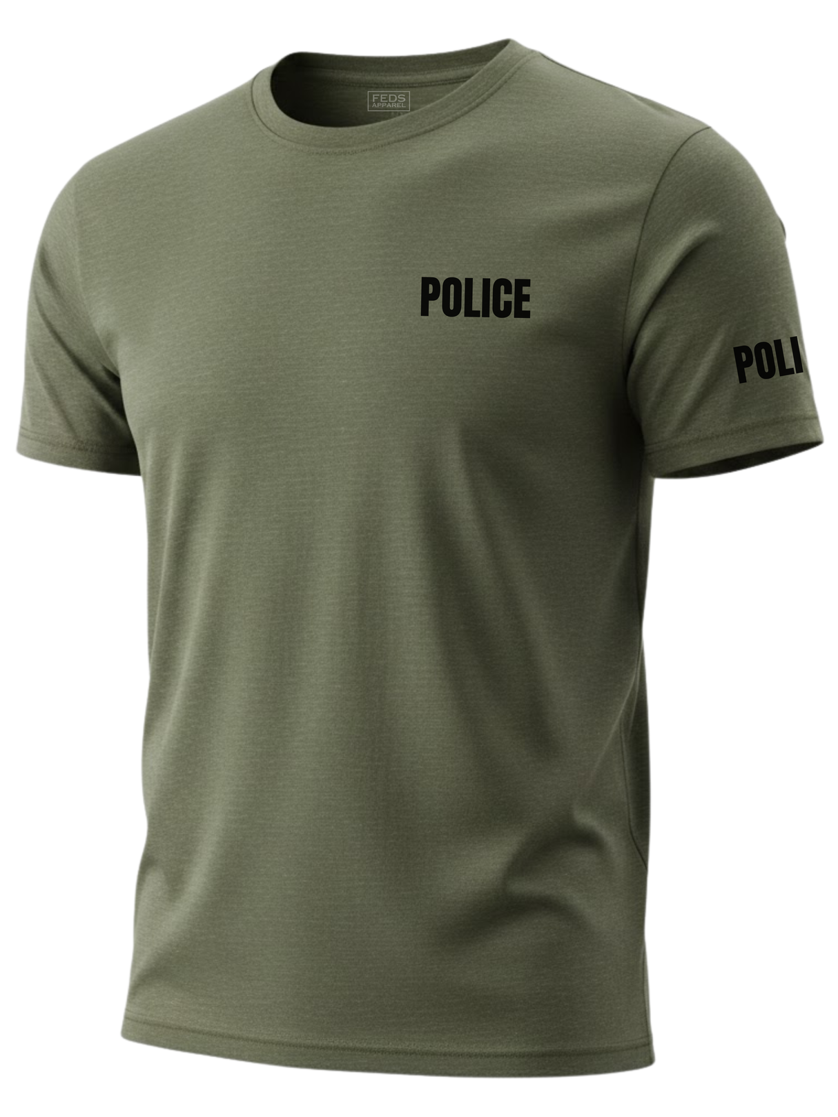 Drab Green Police Men's Shirt - Short Sleeve (Black)