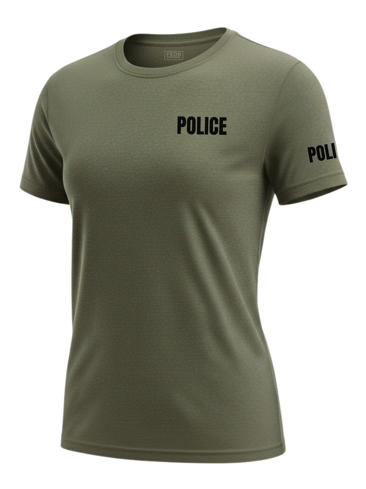 Drab Green Police Women's Shirt - Short Sleeve (Black)