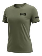 Drab Green Police Women's Shirt - Short Sleeve (Black)