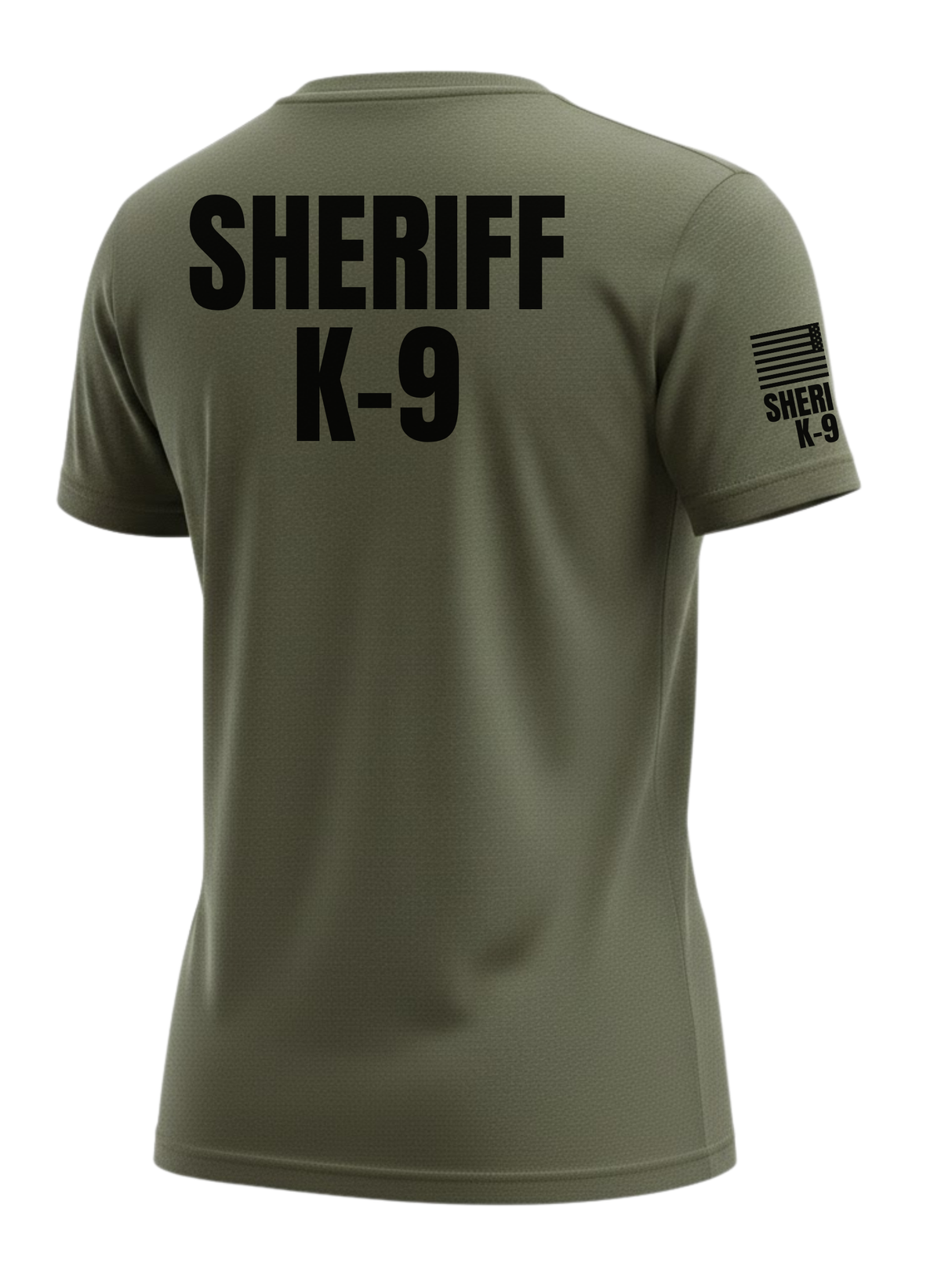 Drab Green Sheriff K-9 Women's Shirt - Short Sleeve (Black) - Back Police Sheriff Uniform