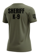 Drab Green Sheriff K-9 Women's Shirt - Short Sleeve (Black) - Back Police Sheriff Uniform