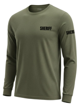 Drab Green Sheriff Men's Shirt - Long Sleeve (Black)