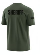 Drab Green Sheriff Men's Shirt - Short Sleeve (Black)