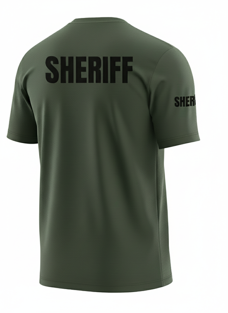 Drab Green Sheriff Men's Shirt - Short Sleeve (Black)