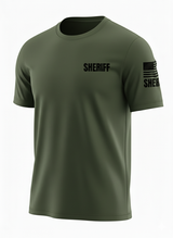 Drab Green Sheriff Men's Shirt - Short Sleeve (Black)