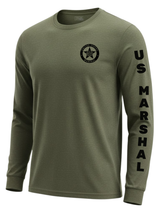Drab Green US Marshals Service USMS Men's Shirt - Long Sleeve (Black)