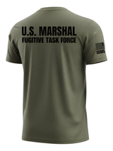 Drab Green US Marshals Service USMS Men's Shirt - Short Sleeve (Black)