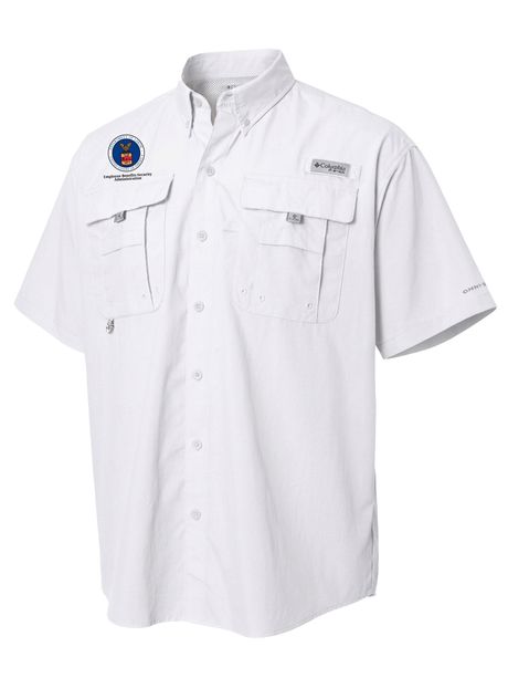 Employee Benefits Security Administration (EBSA) Men's Columbia Bahama™ II Button Up Short Sleeve  White government employee uniform shirt