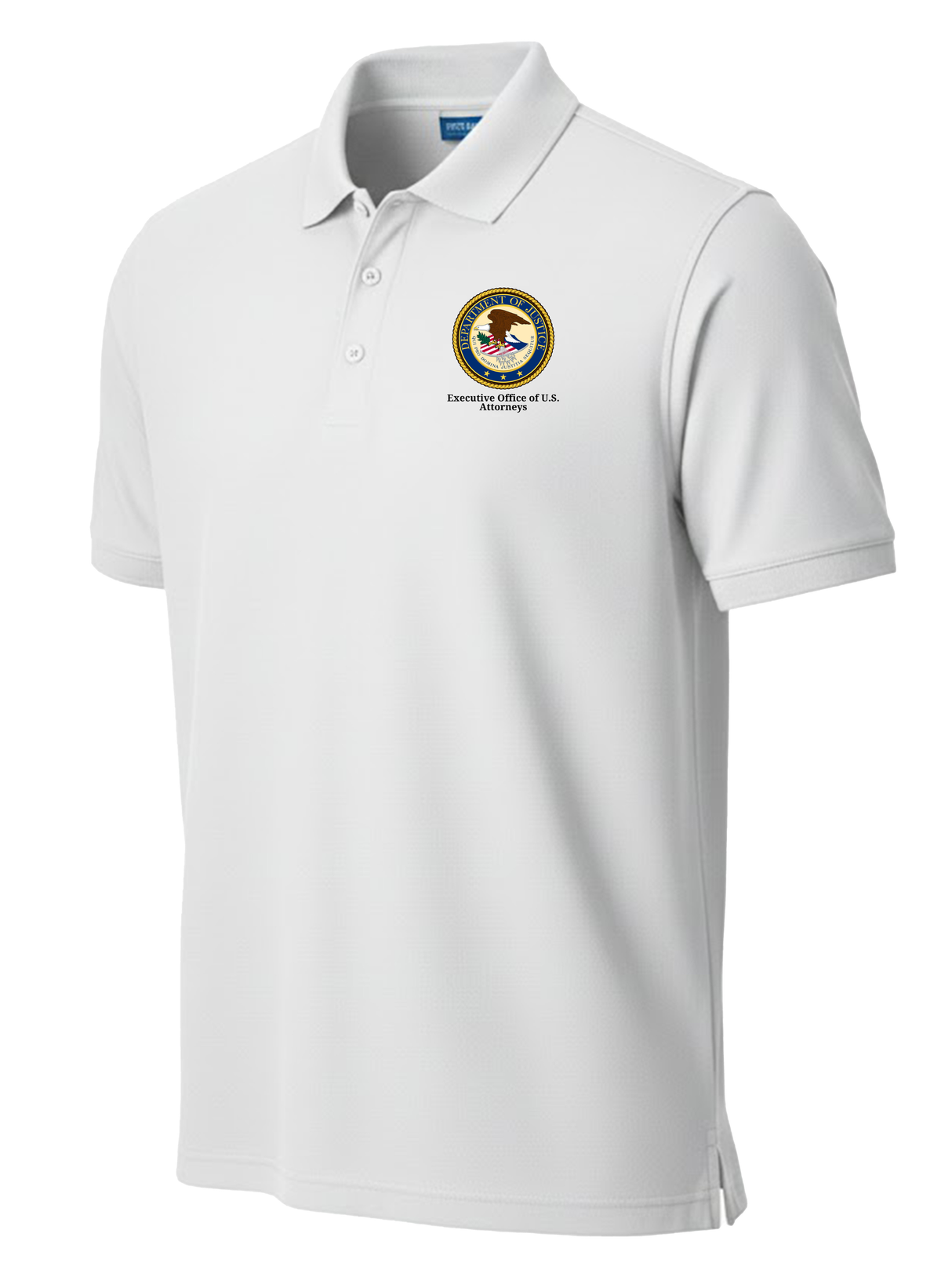 Executive Office of U.S. Attorneys (EOUSA) Men's Polo  White government employee uniform shirt