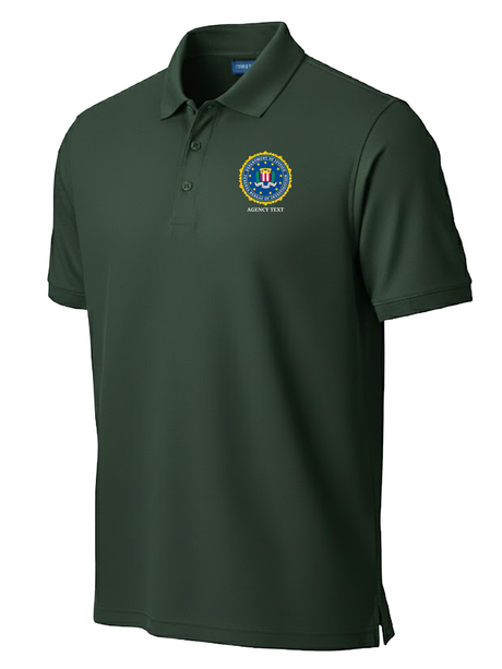 Federal Bureau of Investigation (FBI) Men's Polo  Dark Green government employee uniform shirt