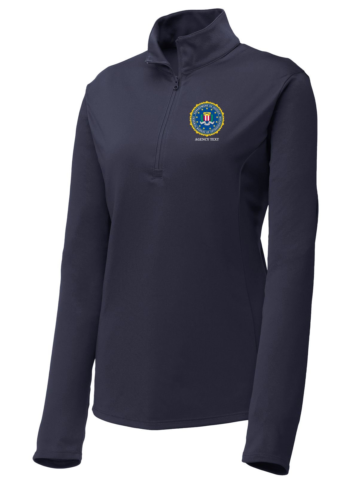 Federal Bureau of Investigation (FBI) Women's Lightweight Dri Fit 1/4 Zip  Navy Blue government employee uniform shirt