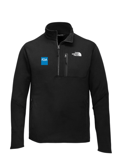 FDA Men's 1/2 Zip Fleece Blue Logo Front