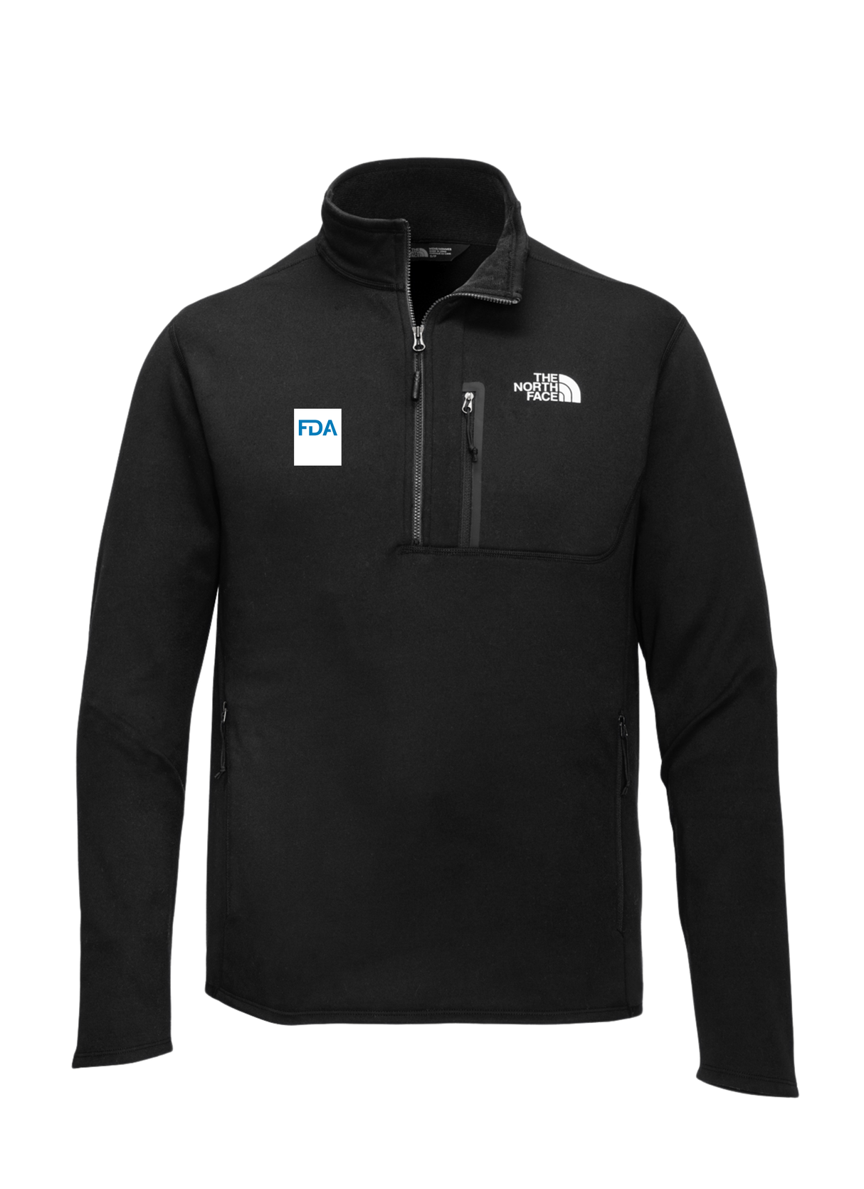 FDA Men's 1/2 Zip Fleece White Logo Front
