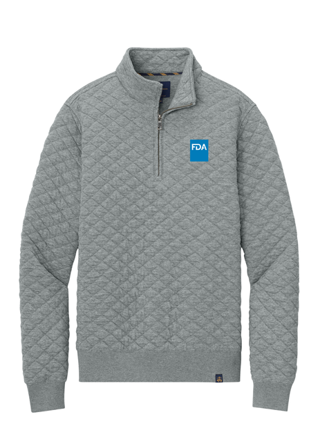 FDA Men's Diamond Quarter Zip Blue Logo Front