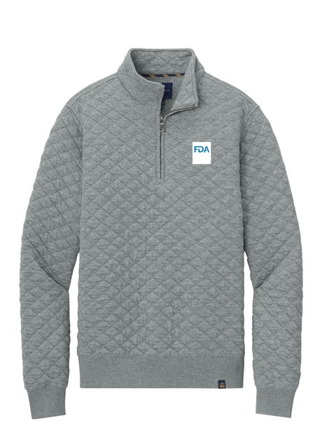 FDA Men's Diamond Quarter Zip White Logo Front