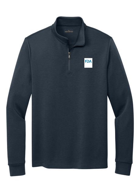 FDA Men's Double Knit 1/4 Zip White Logo Front