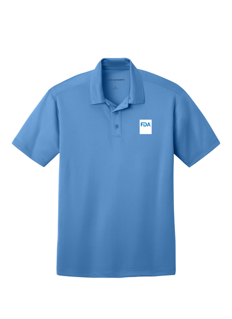 FDA Men's Dri Fit Polo White Logo Front
