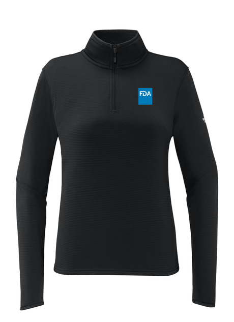 FDA Women's 1/4 Zip Fleece Blue Logo Front
