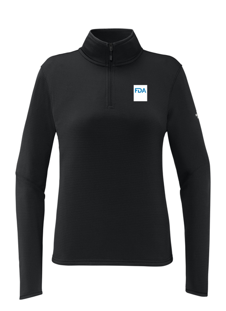 FDA Women's 1/4 Zip Fleece White Logo Front