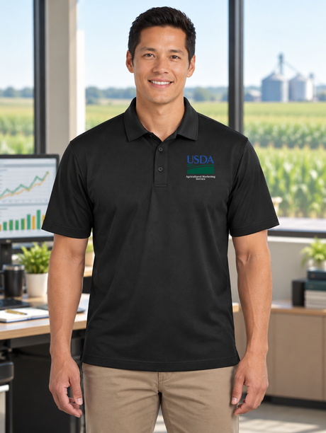 Lifestyle photograph of the existing product color and garment with product-specific source artwork.