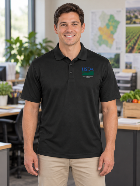 Lifestyle photograph of the existing product color and garment with product-specific source artwork.