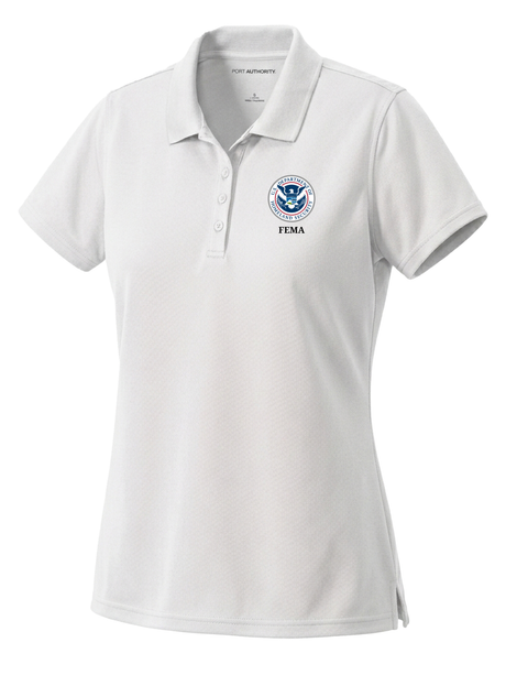Federal Emergency Management Agency (FEMA) Women's Dri Fit Polo  White government employee uniform shirt
